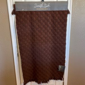 NWT - Seventh Studio Scatter Rug Textured, with Fringe - Brown 27”x45”